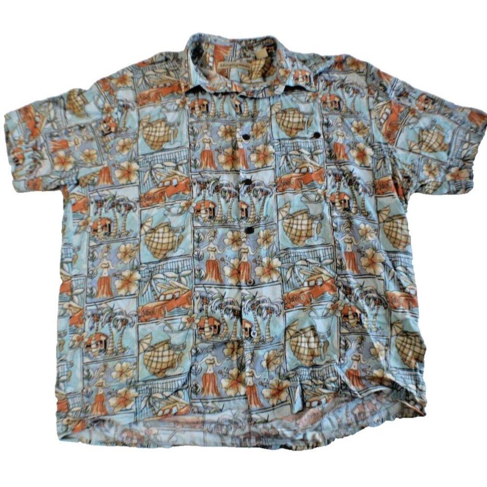 Vintage Munsingwear Hawaiian Style Button Up Shirt Men's Size Large